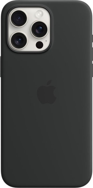 Apple Silikon Case mit MagSafe für iPhone 15 Pro Max in Schwarz - Bild 1