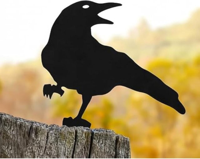 CIFBUY Gotische Raben-Metallwandkunst in Schwarz als Deko für Außenbereich und Halloween - Bild 1