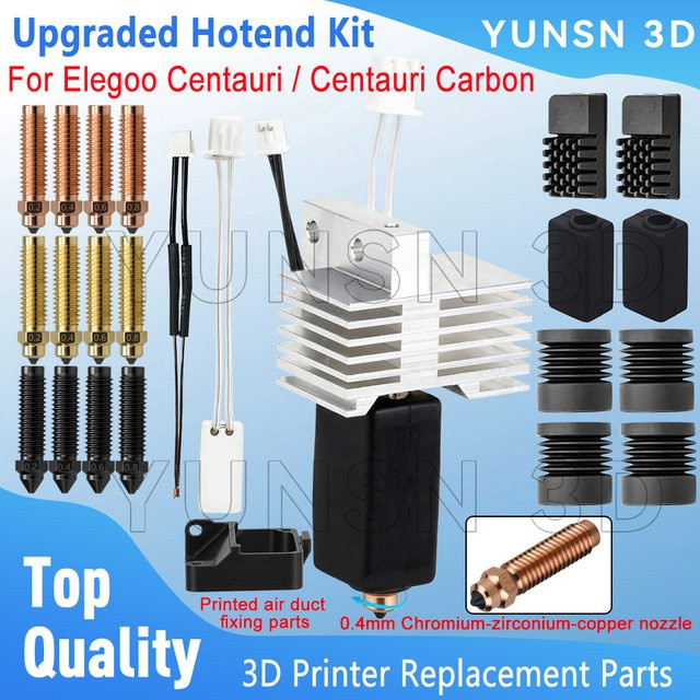 Elegoo Hotend Kit für Centauri Carbon mit abnehmbarem Heizblock und Zirkonium-Kupfer-Düse in Silber - Bild 1