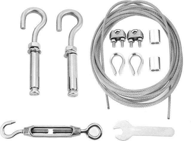 Simple Line Wäscheleine aus Edelstahl für den Außenbereich mit Spannschloss und Haken, Silber, 8 m - Bild 1