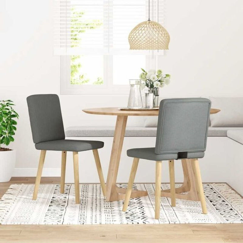 Set aus 2 Esszimmerstühlen von Vidaxl in Anthrazit und Grau mit Stoffbezug im skandinavischen Design - Bild 1