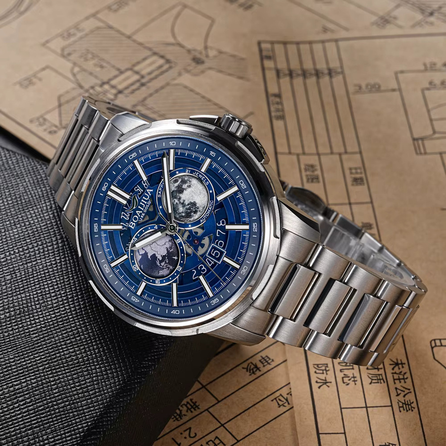 BORIAGE Armbanduhr Automatik, Edelstahl, Schwarz, Herren - Bild 3