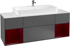V&B Waschtischunterschrank Finion mit Wandbeleuchtung, Breite: 160 cm, Farbe: Anthrazit matt - Bild 1
