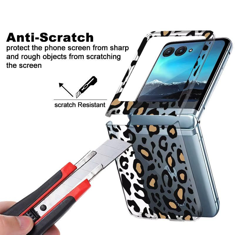Transparente stoßfeste Handyhülle mit Leopardenmuster für Motorola Razr 60, Razr 50 und Razr 40 Ultra - Bild 2