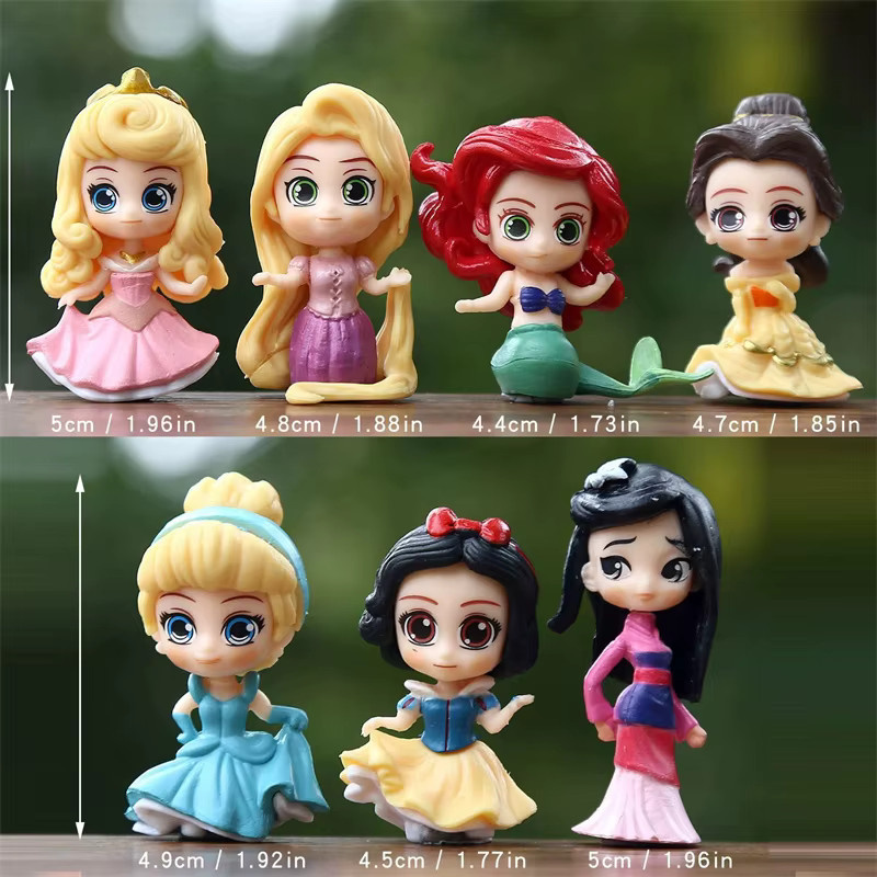 Disney Prinzessin Belle Ariel Rapunzel Schneewittchen, Figuren, 7-teiliges Set - Bild 2