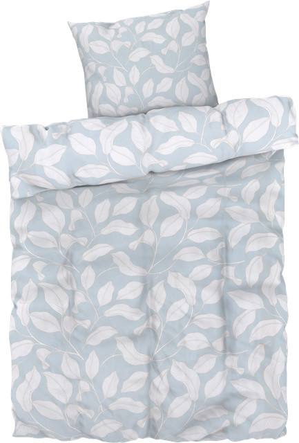 LIVARNO HOME Mikrofaser-Satin-Bettwäsche in Grün mit Reißverschluss, B/H: 155 x 220 cm und 2 Kissenbezügen (80 x 80 cm) - Bild 1