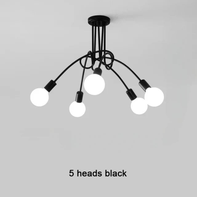 JOYINLED Moderne Deckenleuchte in Schwarz mit E27 Glaskugeln, Minimalistischer Kronleuchter für Wohnzimmer, Küche und Schlafzimmer - Bild 1