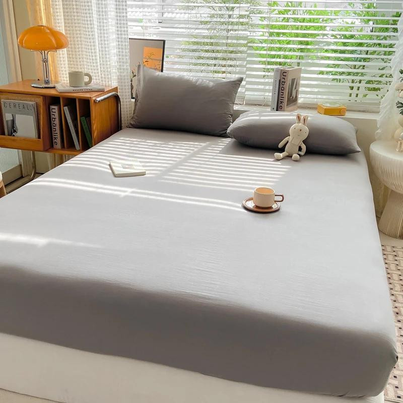 Baumwoll-Spannbettlaken mit 360-Grad-Gummiband von Household supplies MH, Breite: 90 cm, Länge: 200 cm - Bild 1