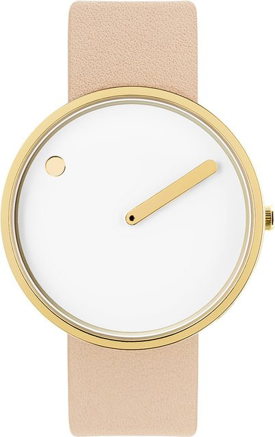 PICTO Damenuhr, Quarz, Edelstahl, Weiß, 40 mm, Leder, 5 ATM - Bild 1