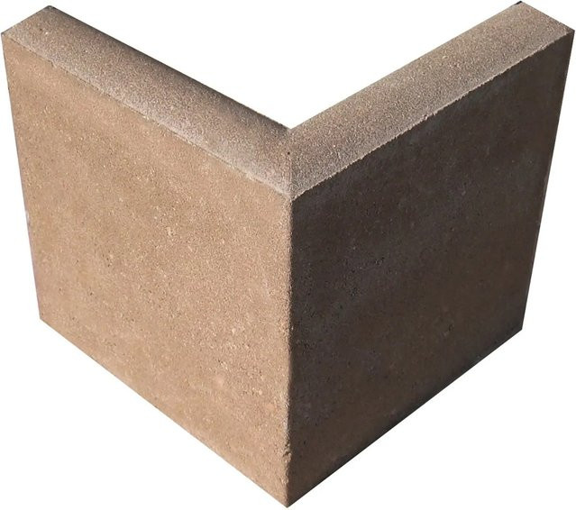 Eckstein 90 Grad-Ecke in Braun aus Beton, B/T/H: 25 x 25 x 5 cm - Bild 1