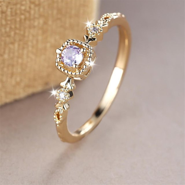 YIRAN Jewelry Ring, Kupfer, Gold, Zirkonia, Kristall, Damen - Bild 1
