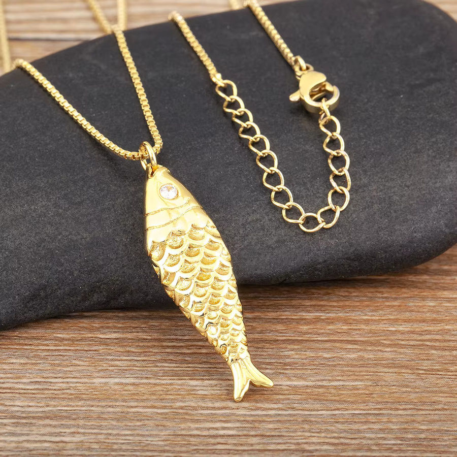 Nidin Halskette, Fisch Form, Zirkon, Charme Anhänger, Unisex - Bild 3