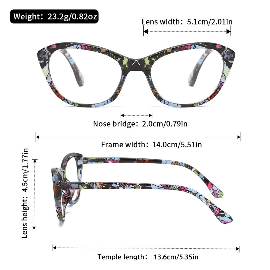 Oyalie Lesebrille Cat-Eye, Vollrand, Kunststoff, multicolour - Bild 2