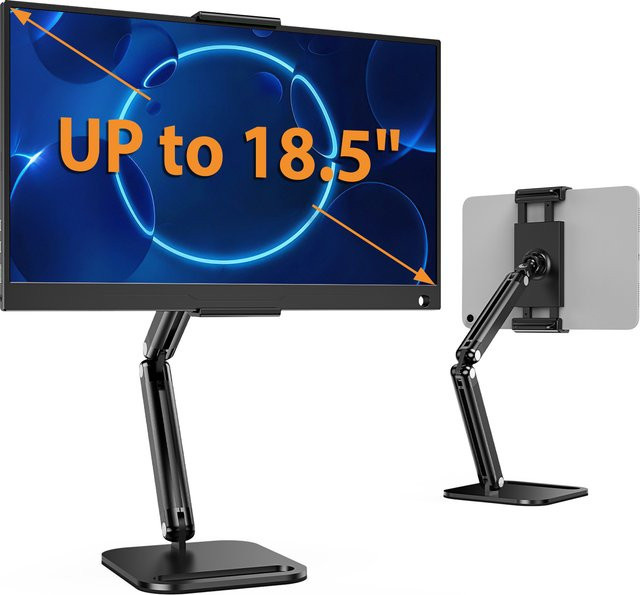 Uperfect Verstellbarer und Tragbarer Monitorständer für Laptops, Gaming-PCs und Smartphones in Schwarz - Bild 1