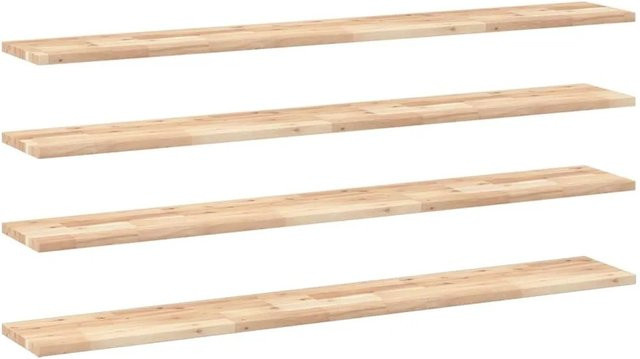 vidaXL Schweberegale Set aus 4 Stück aus Massivholz Akazie unbehandelt B: 140 cm, T: 20 cm, H: 2 cm - Bild 1