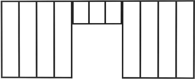 Vente-unique Glaswand Bayview Schwarz aus Aluminium und Glas, Breite: 120 cm, Höhe: 130 cm, Tiefe: 35 cm - Bild 1