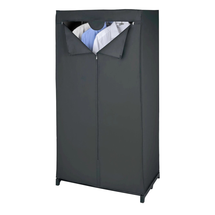 Wenko Kleiderschrank mit Ablage und Kleiderstange in Schwarz, B/T/H: 75 x 50 x 150 cm - Bild 2
