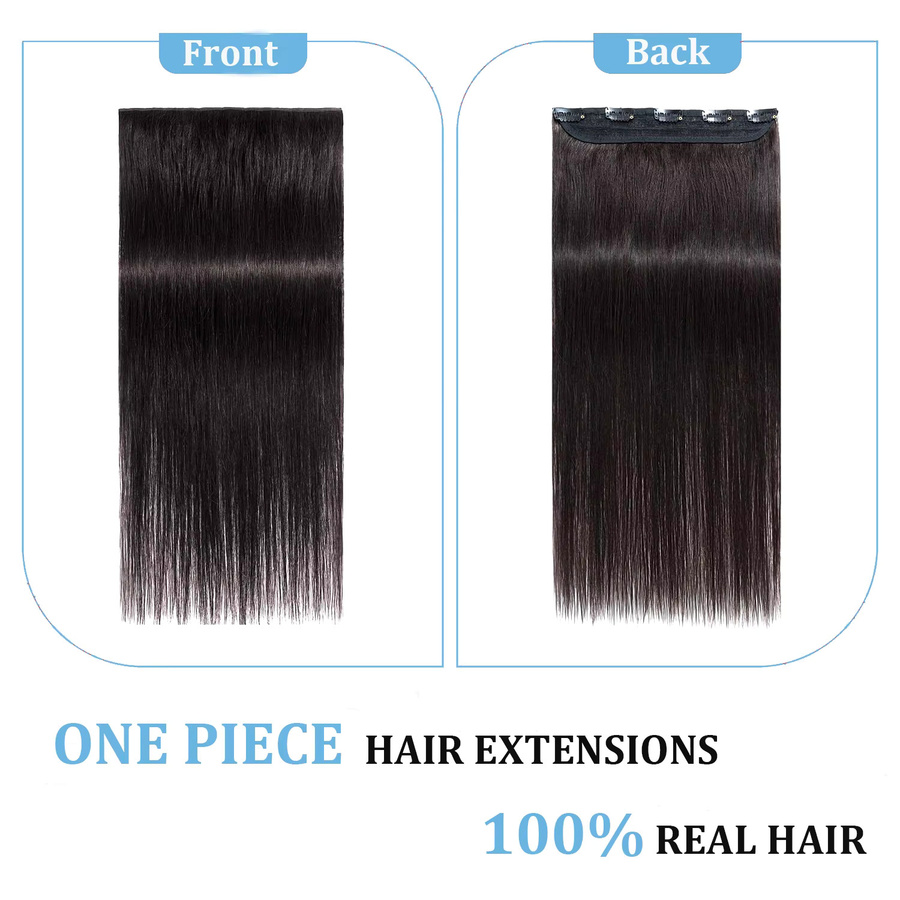 Happy Monday Haar Extensions, 100 g, 100 % brasilianisches Remy-Echthaar, gerade, 5 Clips - Bild 4