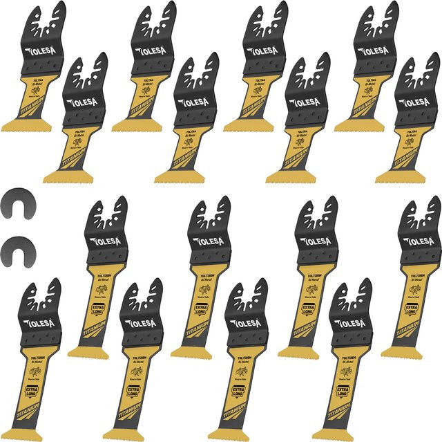 TOLESA 16-teiliges Titanbeschichtetes Oszillierendes Sägeblatt-Set für Metall, Holz und Kunststoff - Bild 1