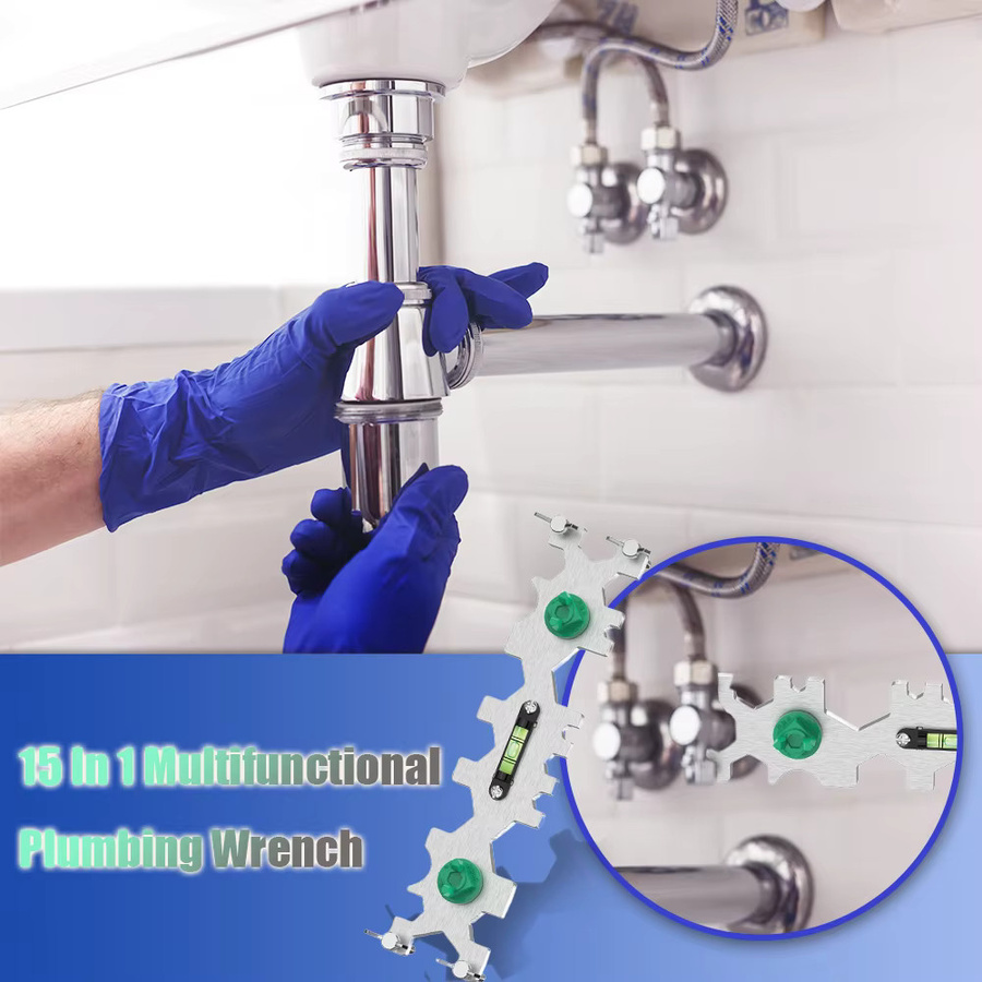 BAOLIAN 15-in-1 Multifunktions-Sanitärschlüssel mit Nivellierung und verstellbarer Funktion für die Installation von Badezimmerrohren und Reparaturen - Bild 5