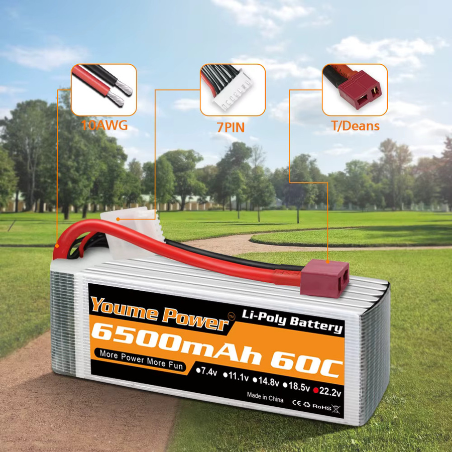 Youme RC Lipo Batterie, 6S 22,2 V 6500 mah 5200 mah, CE-gekennzeichnet - Bild 4