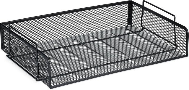 Relaxdays Dokumentenablage aus Stahl in Schwarz, stapelbar, B: 36 cm, T: 25 cm, H: 8,5 cm - Bild 1