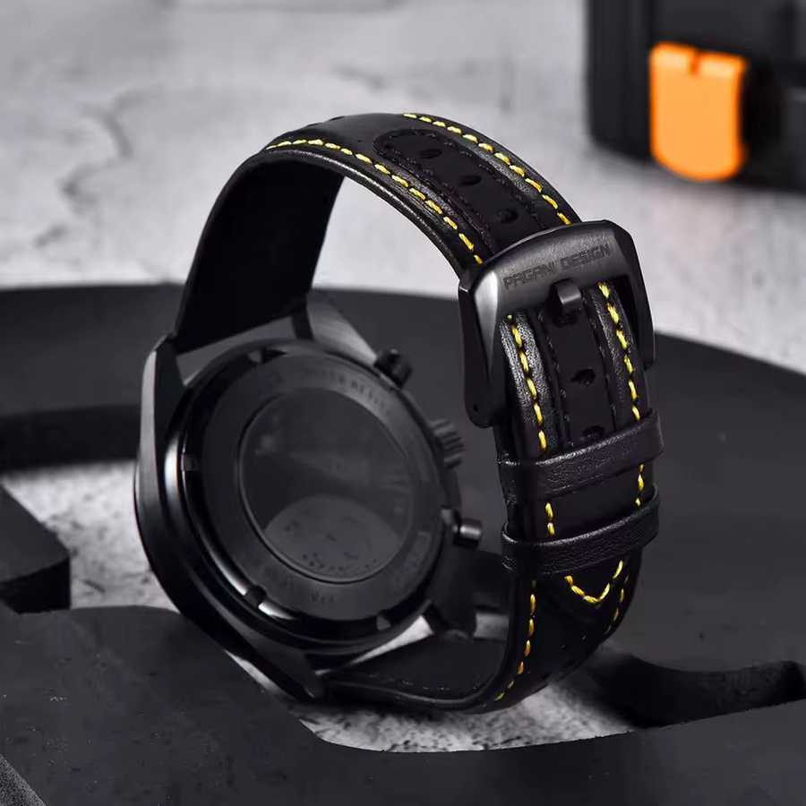 PAGANI DESIGN Chronograph, Quarz, Edelstahl, Schwarz, Herren - Bild 2