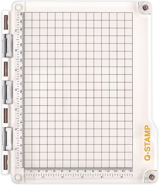 Multifunktionales Stempelpositionierungswerkzeug mit transparenter Gitter-Stempelplatte und Griffmatte für präzises Basteln - Bild 1