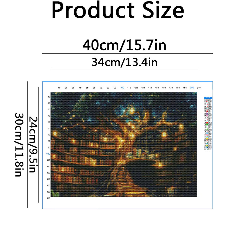Evershine Kreuzstich Bastelset Landschaft mit Baum, unbedruckt, 11 CT, Multicolor, Breite: 40 cm, Höhe: 30 cm - Bild 2