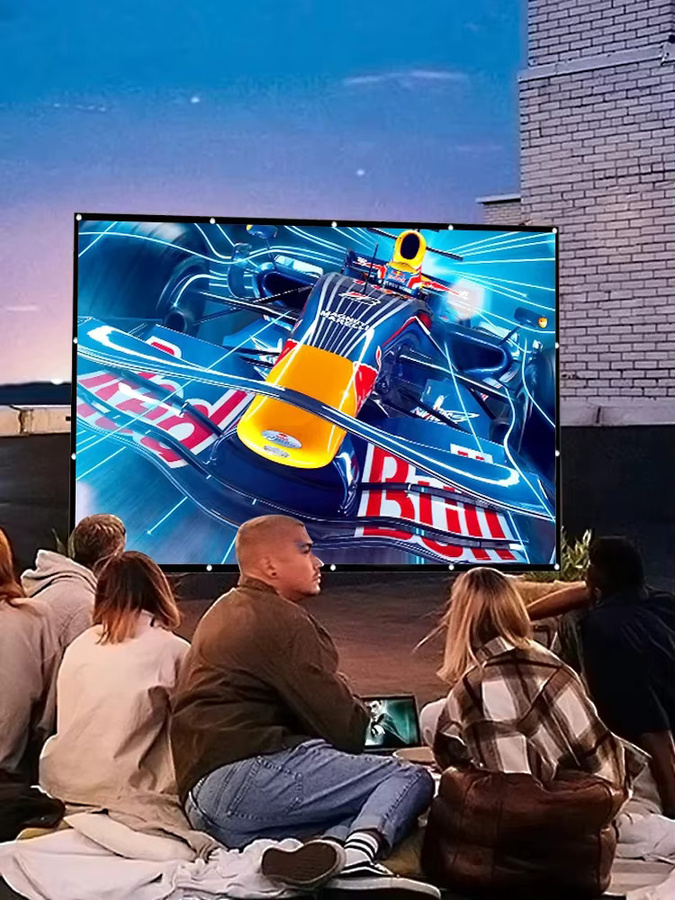 PROGAGA Faltbarer Projektionsbildschirm 16:9 in Weiß für Outdoor und Full HD 2K 4K Beamer - Bild 6