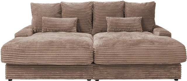 Calazo Sofa in Taupe mit Cordstoff ohne Schlafmöglichkeit Breite: 232 cm - Bild 1