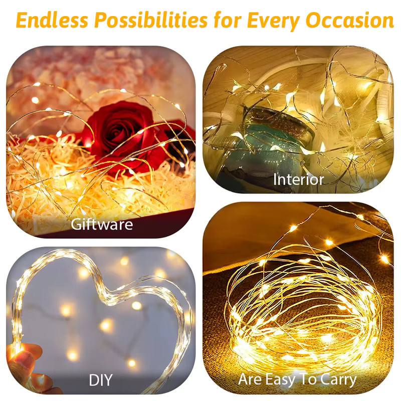 Majisu USB-LED-Lichterkette in Warmweiß für Schlafzimmer, Party und Hochzeit - Bild 5
