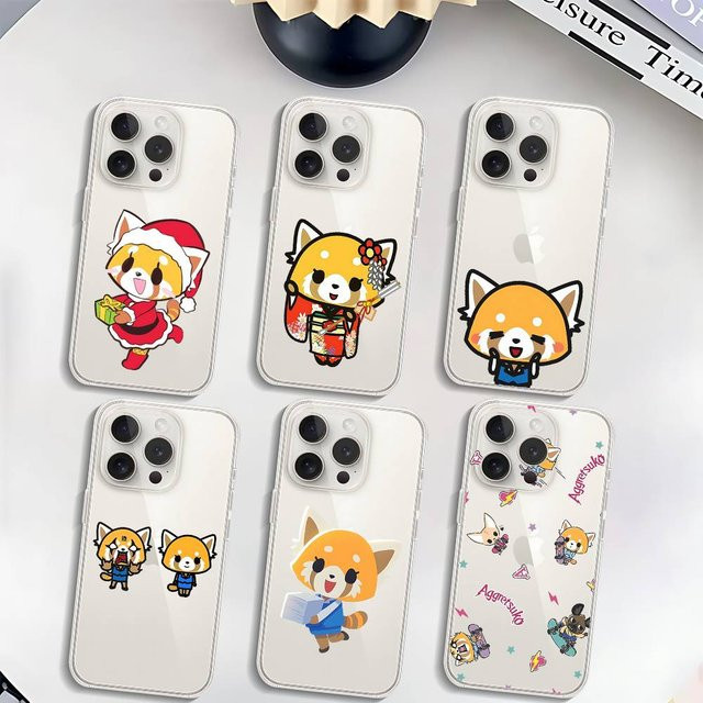 Aggretsuko Anime Handyhülle Transparent Weich und Stoßfest für iPhone 17 16 15 14 13 12 11 Pro Max Mini - Bild 1
