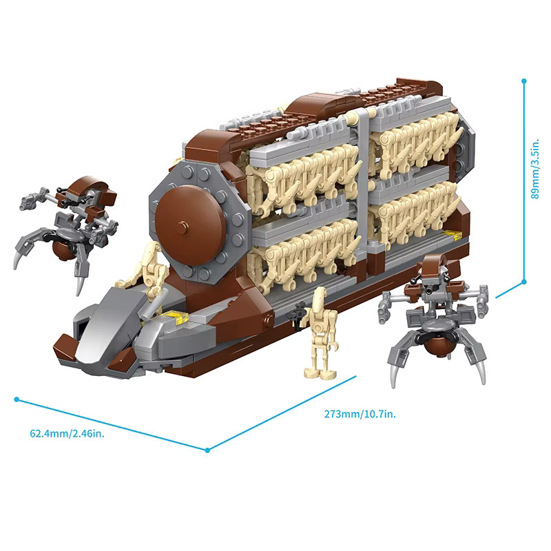 M MENBIS Platoon-Angriffsschiff Zerstöre-Droiden, Bausteine, Star Wars, ab 14 Jahren - Bild 5