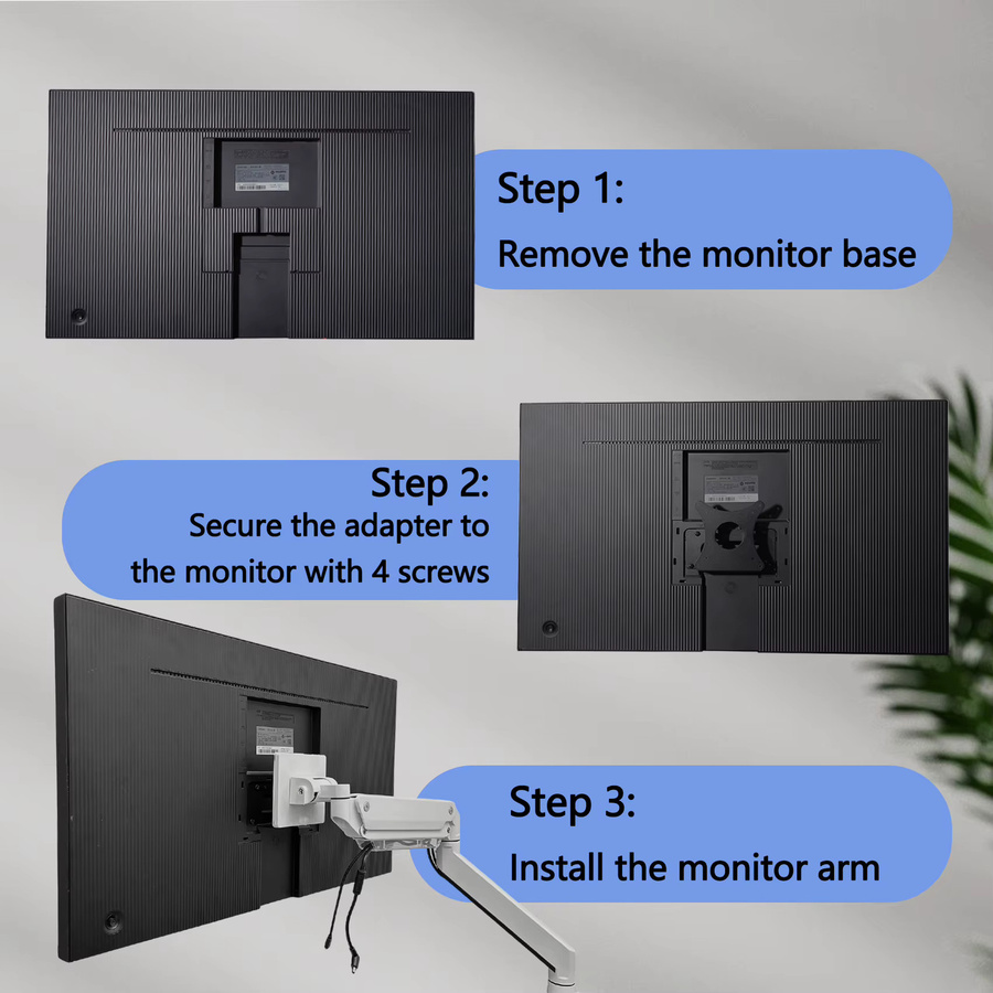 VESA-Adapterhalterung zur Wandmontage für Samsung Space Monitor 27 Zoll und 32 Zoll SR75 LS27R750 S27R750 S32R750 S32R75Q - Bild 3