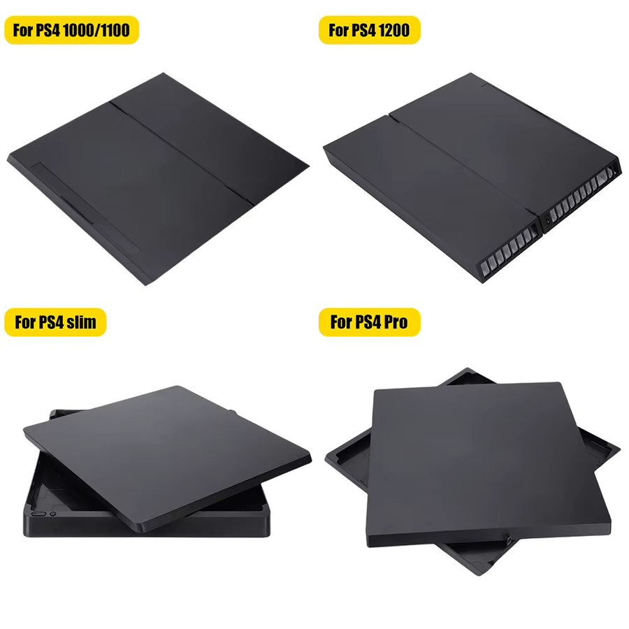 ATUOTIN Ersatz-Kunststoff-Frontplatte in Schwarz als untere Abdeckung und Schutzschale für PS4 1000/1100, PS4 1200, PS4 Slim und PS4 Pro - Bild 3