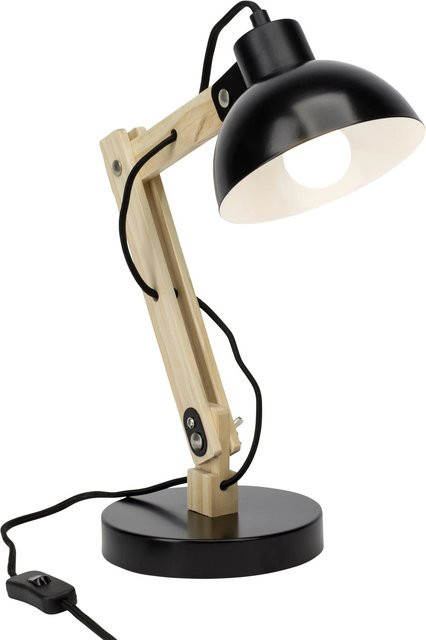 Brilliant Tischlampe Moda Schwarz mit Holz-Elementen und E27 Fassung, Höhe: 41,5 cm - Bild 1