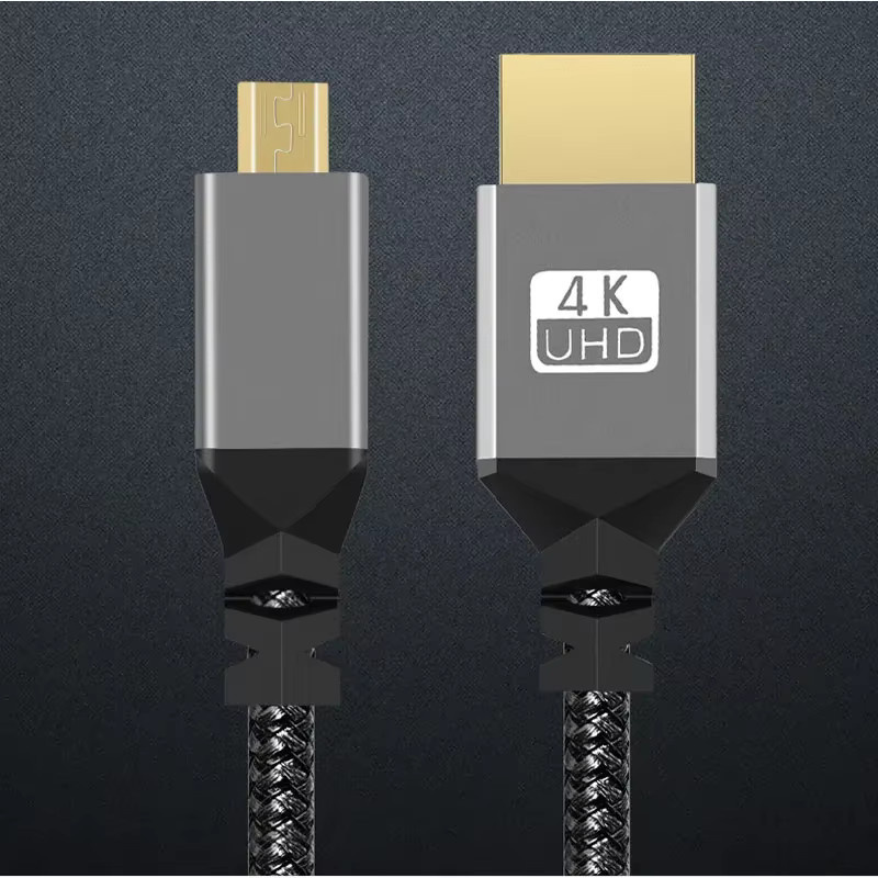 BSN Micro-HDMI-auf-HDMI-Verlängerungskabel in Schwarz mit Nylon-Geflecht für HD 4K@60Hz - Bild 4