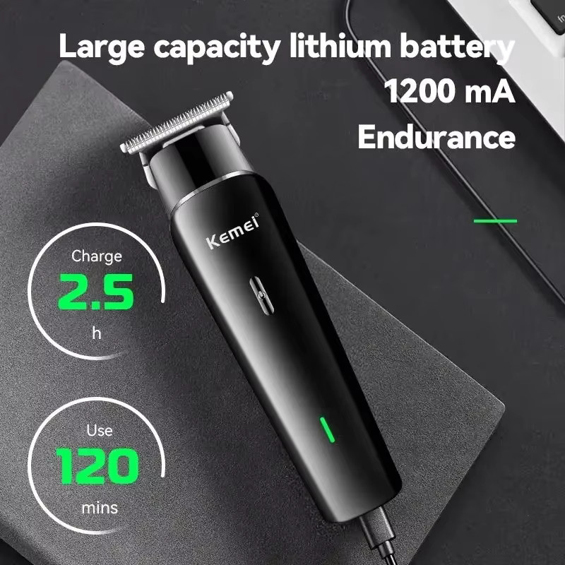 Kemei KM-1115 Professioneller kabelloser Herren-Haarschneider in Schwarz mit USB-Ladefunktion - Bild 4