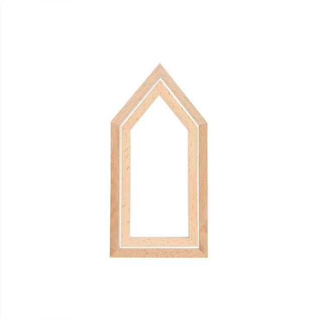 Rico Design Dekorahmen Haus aus Buchenholz im Hochformat, Breite: 9 cm, Höhe: 18 cm - Bild 1