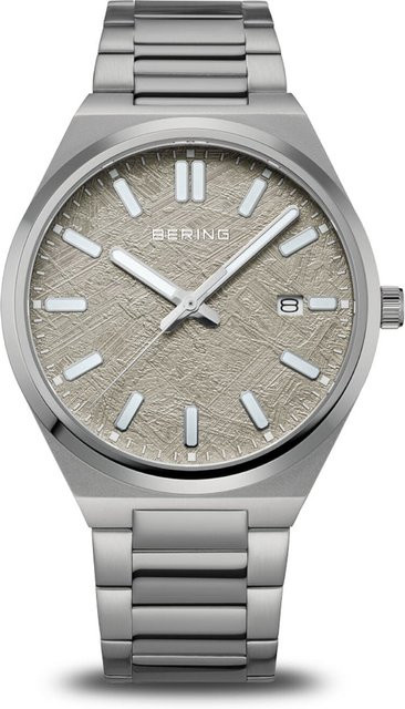 Bering Herrenuhr, Quarz, Edelstahl, 39 mm, Grau, 5 ATM - Bild 1