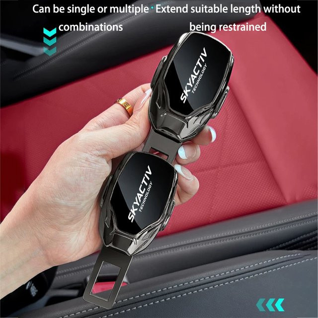 Sicherheitsgurt Clip Verlängerung Stecker für Mazda Skyactiv CX3 CX5 CX8 3 Axela 6 in Schwarz - Bild 1