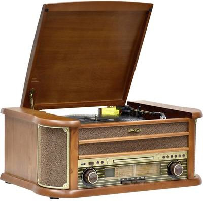 Reflexion HIF2002 Retro-HiFi Anlage mit USB-Plattenspieler Riemenantrieb, CD-Player und Encoding-Funktion in Braun - Bild 1