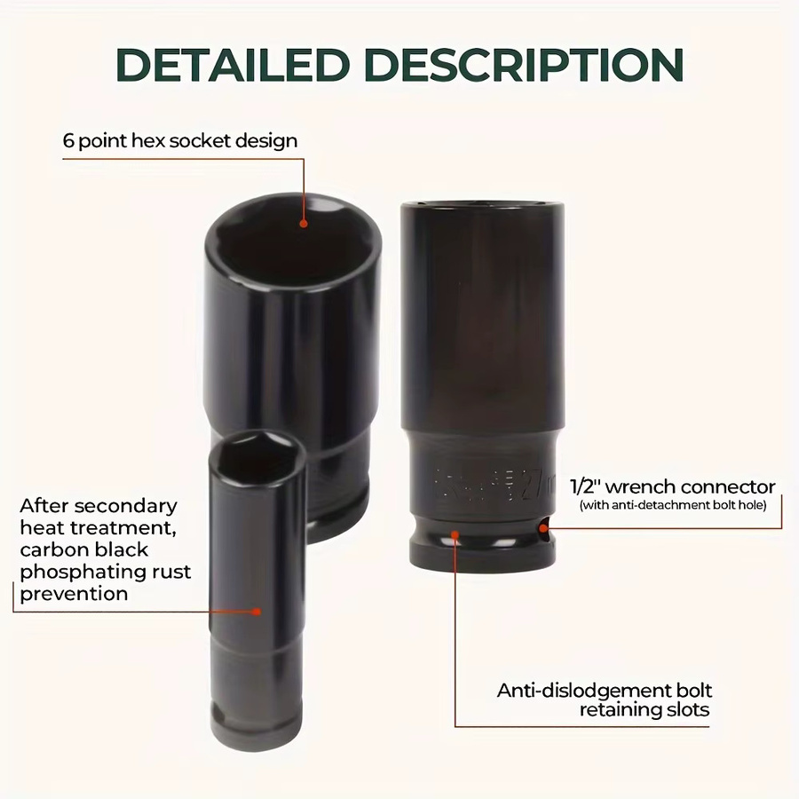 NIUXIANG Steckschlüsselsatz 1/2 Zoll, 20-teilig (8-32mm) für Autoreparatur und DIY-Projekte - Bild 4