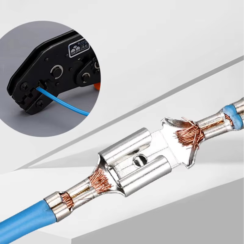 Stecker und Buchsen-Steckverbinder mit Federklemmen und transparenter Hülle für elektrische Kabelverbindungen, Größen: 2,8 mm, 4,8 mm und 6,3 mm, Farbe: Transparent/Silber - Bild 2