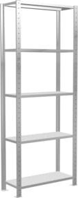 Schulte Grundregal Steckregal MULTIplus150 mit 5 Fachböden und Kreuzstrebe, Farbe: Lichtgrau, H x B x T: 200 x 75 x 30 cm - Bild 1