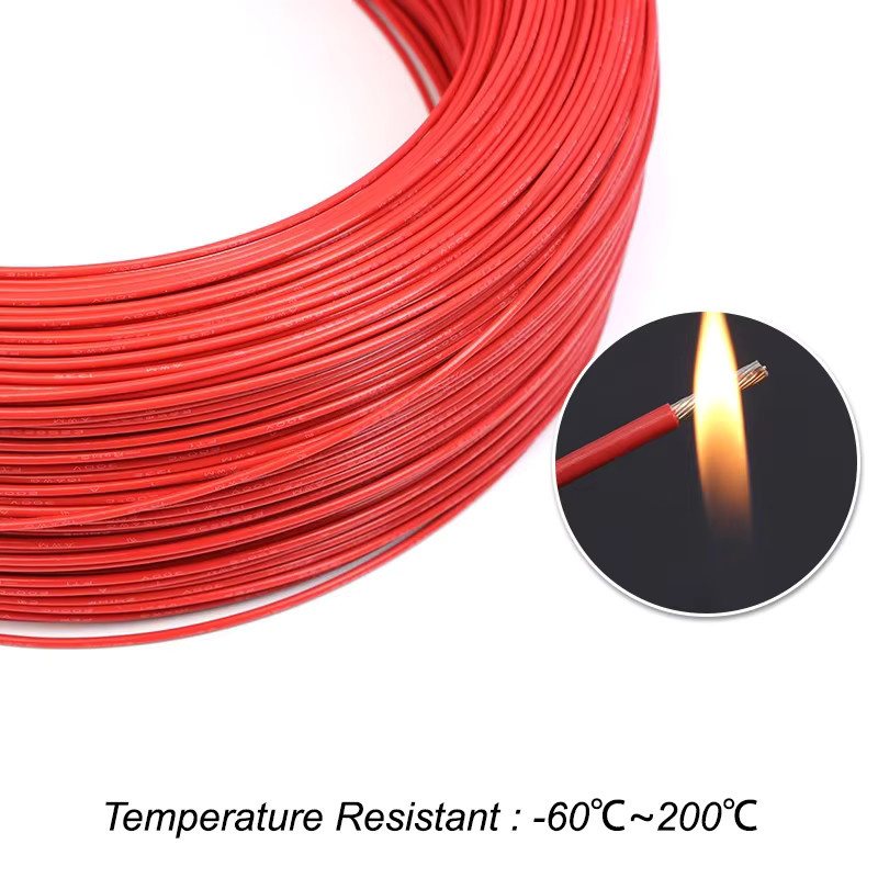 Hochtemperatur-PTFE-Draht UL1332 mit FEP-Isolierung aus verzinntem Kupfer in Schwarz und Rot, verschiedene AWG-Stärken verfügbar - Bild 3