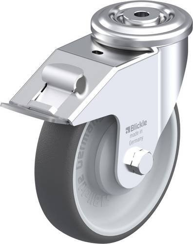 Blickle LER-PATH 160KA-FI Lenkrolle mit Feststeller in Grau und Silber, Rad-Durchmesser: 160 mm, Tragfähigkeit: 300 kg - Bild 1