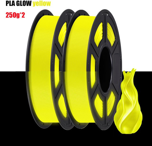 Filajoy3D PLA 3D-Drucker-Filament 1,75mm Gelb, im Dunkeln leuchtend, FDM, 500g - Bild 1