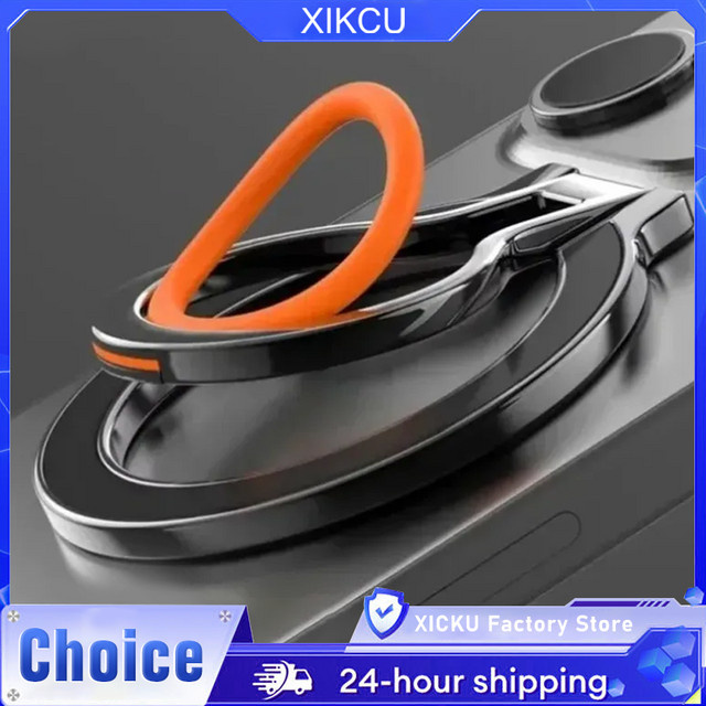 XIKCU Magnetischer Fingerring in Schwarz als 360 Grad drehbarer Handyhalter mit starker Magnethalterung für MagSafe iPhone 16 15 14 13 Pro Max und iOS-Geräte - Bild 1